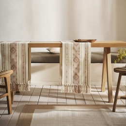 Runner Ubertha 372 Ecru-Beige Gofis Home 35x180 Βαμβάκι-Πολυέστερ