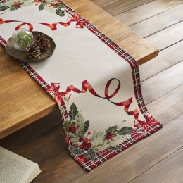 Runner Χριστουγεννιάτικο 457 40x100cm Beige-Red Gofis Home 40Χ100
