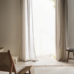 Κουρτίνα Zephee 465 Με Σιρίτι Greige Gofis Home 140x295 Πολυέστερ