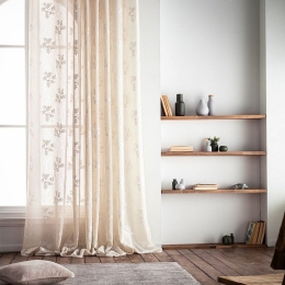 Κουρτίνα Leaf 532/06 AW23 Με Σιρίτι Beige Gofis Home 140X280 Πολυέστερ