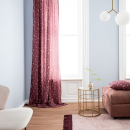 Κουρτίνα Με Σιρίτι Cherry Flower 938 Bordo Gofis Home 140X260 Βαμβάκι-Πολυέστερ