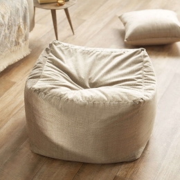 Πουφ Mat 690/04 Με Αποσπώμενη Θήκη 40x50X50cm Beige Gofis Home Πολυέστερ