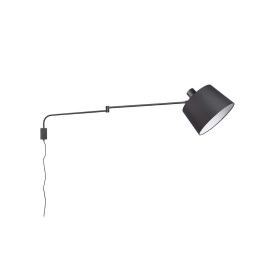 Φωτιστικό Τοίχου Baldo 28x28cm Black Mat-Black 200600132 Trio Lighting Μέταλλο,Ύφασμα