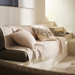Ριχτάρι Extra Lange Mewa 182 Wet Sand Beige Gofis Home Πολυθρόνα 220x170cm 100% Βαμβάκι