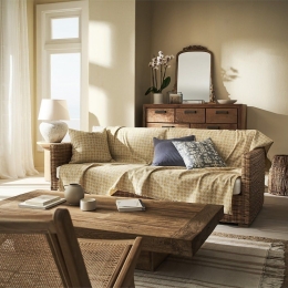 Ριχτάρι Mireya 252 Golden Yellow Gofis Home Διθέσιο 180x250cm Βαμβάκι-Πολυέστερ