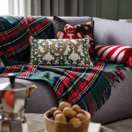 Κουβέρτα Καναπέ Soleil 411 Green-Red Gofis Home 130X170 130x170cm Βαμβάκι-Πολυέστερ