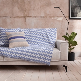 Ριχτάρι Summer Waves 466/ 09 Marine Blue Gofis Home Διθέσιο 180x250cm Βαμβάκι-Πολυέστερ