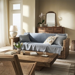 Ριχτάρι Seilah 515 Ocean Blue Gofis Home Τετραθέσιο 180x350cm Βαμβάκι-Πολυέστερ