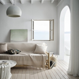 Ριχτάρι Rene SS24 732 Sand Beige Gofis Home Πολυθρόνα 180x180cm Βαμβάκι-Πολυέστερ