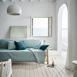 Ριχτάρι Rene SS24 732 Turquoise Blue Gofis Home Τριθέσιο 180x310cm Βαμβάκι-Πολυέστερ