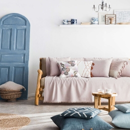 Ριχτάρι Rene Mauve Pale 732/08 Gofis Home Τριθέσιο 180x310cm Βαμβάκι-Πολυέστερ