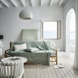 Ριχτάρι Rene SS24 732 Green Aqua Gofis Home Τετραθέσιο 180x350cm Βαμβάκι-Πολυέστερ