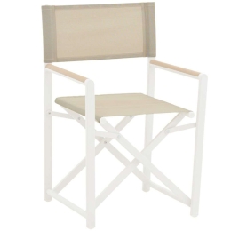 Πολυθρόνα Σκηνοθέτη Mabu 218-000009 56x48x86cm White-Beige