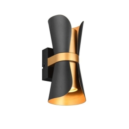 Φωτιστικό Τοίχου - Απλίκα Coat 218600280 10x11x21cm 2xGU10 10W Black-Gold Trio Lighting