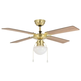 Ανεμιστήρας Οροφής Με Φως Fortaleza 35123 Φ106,6x42cm E27 IP20 Gold-Natural Eglo Διάμετρος 106,6cm