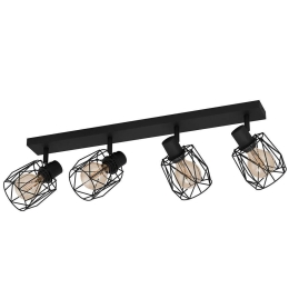 Φωτιστικό Οροφής - Πλαφονιέρα Tossino 390044 77x8x23cm 4xE27 40W Black Eglo Ατσάλι