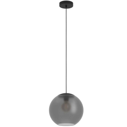 Φωτιστικό Οροφής Arangona 390212 Φ30x150cm 1xE27 40W Grey-Black Eglo Ατσάλι,Γυαλί