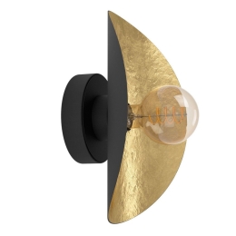Φωτιστικό Τοίχου Saceda 390394 Ε27 25x29x12,5cm Black-Gold Eglo