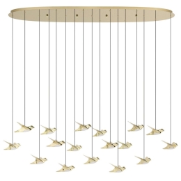 Φωτιστικό Οροφής - Ράγα Paratebueno 2 390399 17xLed Dim 148x220cm Gold Eglo