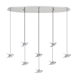Φωτιστικό Οροφής Κρεμαστό Paratebueno 2 390401 8xLed Dim L1160 Chrome Eglo
