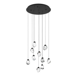 Φωτιστικό Οροφής Κρεμαστό Sindicat 390412 10 x Led 350lm Dim 58x150cm Black-Clear Eglo