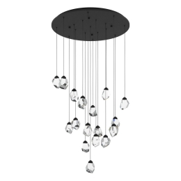 Φωτιστικό Οροφής Κρεμαστό Sindicat 390413 17 x Led 78x220cm Black-Clear Eglo