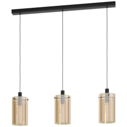 Φωτιστικό Οροφής - Ράγα 39539 Polverara E27/3 Black-Brass Eglo Μέταλλο,Γυαλί