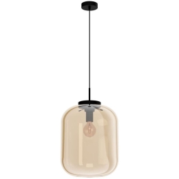 Φωτιστικό Οροφής 39672 Bulciago E27/1 Ø350 Black-Brass Eglo Μέταλλο,Γυαλί