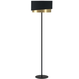 Φωτιστικό Δαπέδου Manderline 39927 Φ45x165cm 1xE27 40W Black-Brass Eglo Ατσάλι,Ύφασμα