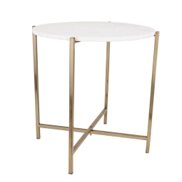 Τραπεζάκι Βοηθητικό Towada 424002 Φ46x46,5cm Gold-White Eglo