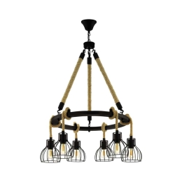 Φωτιστικό Οροφής Κρεμαστό Rampside 43194 Black-Brown Eglo Μέταλλο