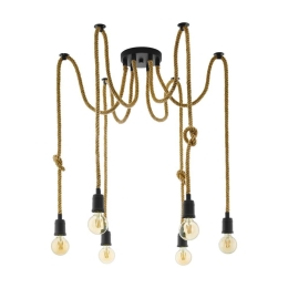 Φωτιστικό Οροφής Κρεμαστό Rampside 43195 Black-Amber Eglo Μέταλλο