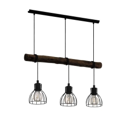 Φωτιστικό Οροφής-Ράγα 'Horningtops' 43352 Natural-Black Eglo Μέταλλο,Ξύλο