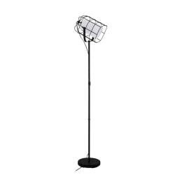 Φωτιστικό Δαπέδου 'Bittams' 43356 Black-White Eglo Μέταλλο,Ύφασμα