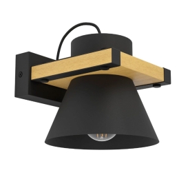 Φωτιστικό Τοίχου - Απλίκα Maccles 43958 18x20x15cm 1xE27 IP20 Black-Natural Eglo