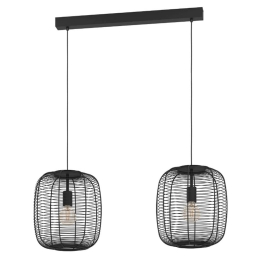 Φωτιστικό Οροφής - Ράγα Rinroe 43966 90x32x110cm 2xE27 IP20 Black Eglo
