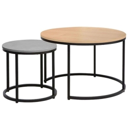 Ζιγκόν Severin (Σετ 2Τμχ) 225-000020 80x80x48/48x48x42cm Natural-Cement