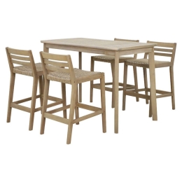 Τραπεζαρία Μπαρ Bravo 228-000019 (Σετ 5τμχ) 130x70x90cm Natural 4 Θέσεων
