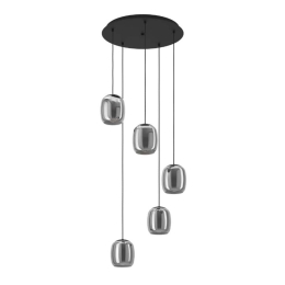Φωτιστικό Οροφής Ciampino 901194  54x150cm 5xE27 Black-Smoke Eglo