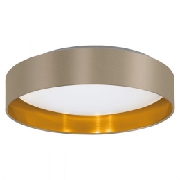 Φωτιστικό Οροφής-Πλαφονιέρα Led Maserlo 2 99541 3000K Ø380 Taupe-Gold Eglo Μέταλλο,Ύφασμα