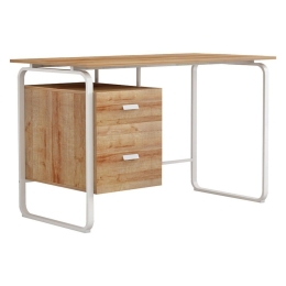 Γραφείο Εργασίας Με Συρτάρια Clarity 230-000028 120x60x75cm Natural-White