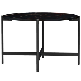 Τραπεζάκι Σαλονιού Aisle 230-000038 Φ80x45cm Marble Effect Black