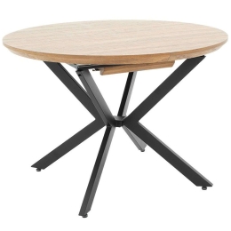 Tραπέζι Lydia Επεκτεινόμενο 235-000004 120-160x120x79cm Walnut-Black Mdf,Μέταλλο