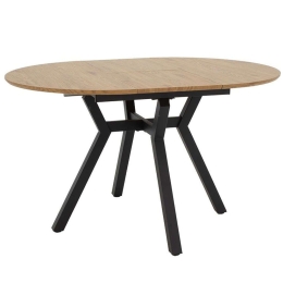 Tραπέζι Επεκτεινόμενο Frances 235-000023 100/140x100x75cm Sonoma-Black Mdf,Μέταλλο