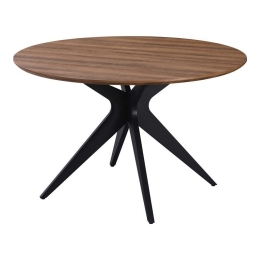 Τραπέζι Toda 235-000040 Φ120x75cm Walnut-Black