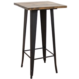 Τραπεζάκι Bar Texas 24.0219 60x60x106cm Natural-Black Zita Plus