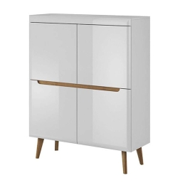 Ντουλάπι 24105-NR Λευκό+Higloss Λευκό+Riviera 107x134x40cm Μελαμίνη