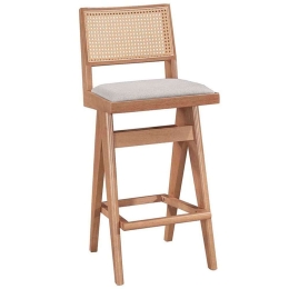 Σκαμπό Μπαρ Winslow 247-000007 44,5x46x98cm Natural-Grey