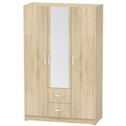 Ντουλάπα Tρίφυλλη Dillion 120x52x190cm Sonoma Τρίφυλλη