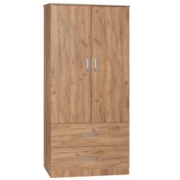 Ντουλάπα Δίφυλλη Zelia 79x42x180cm Oak Δίφυλλη